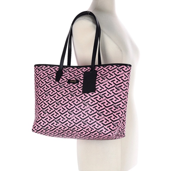 Versace Handbags - NEW Versace Geometric Pink and Black Tote with dust bag NWT AUTHENTIC